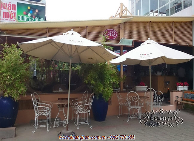 Saigon Café impressed with wrought iron furniture art KH14-BG027 Saigon Café impressed with wrought iron furniture art KH14-BG027