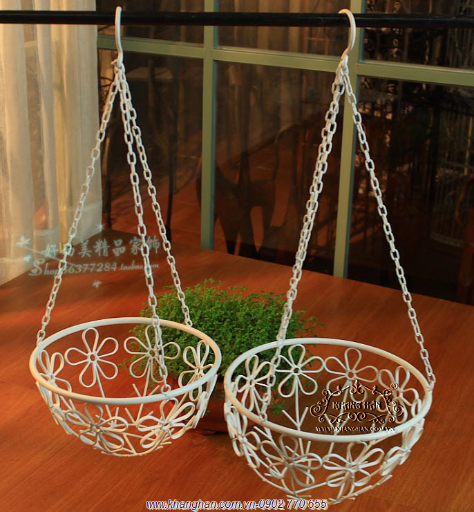 Giỏ hoa sắt mỹ thuật KH15-H031 Giỏ hoa sắt mỹ thuật KH15-H031