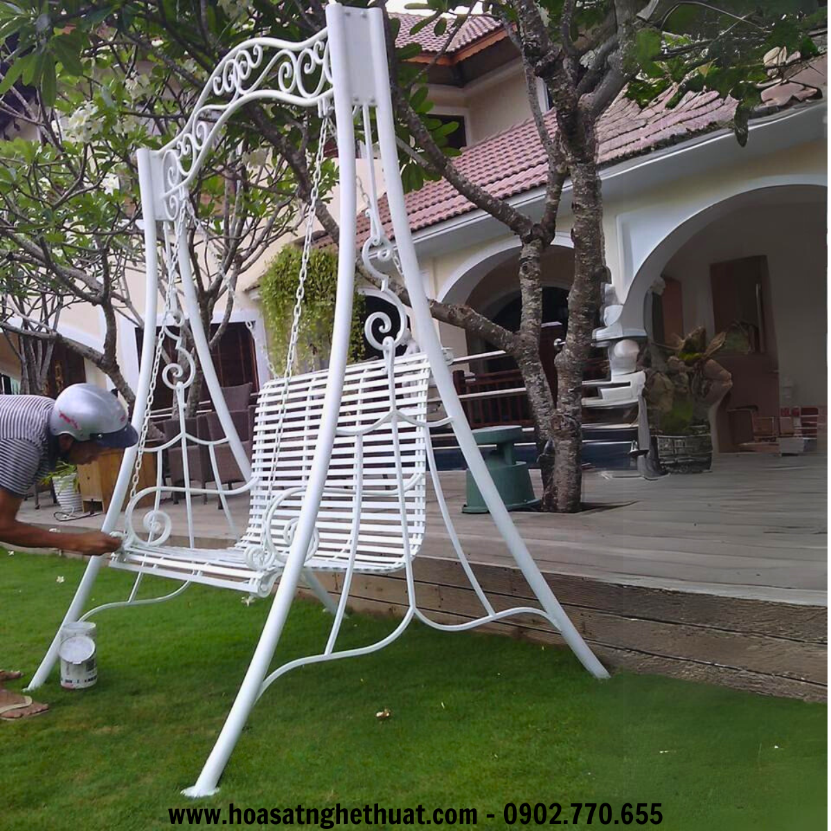 Xích đu Khang Hân bằng sắt rèn KH-XD008 Xích đu Khang Hân bằng sắt rèn KH-XD008