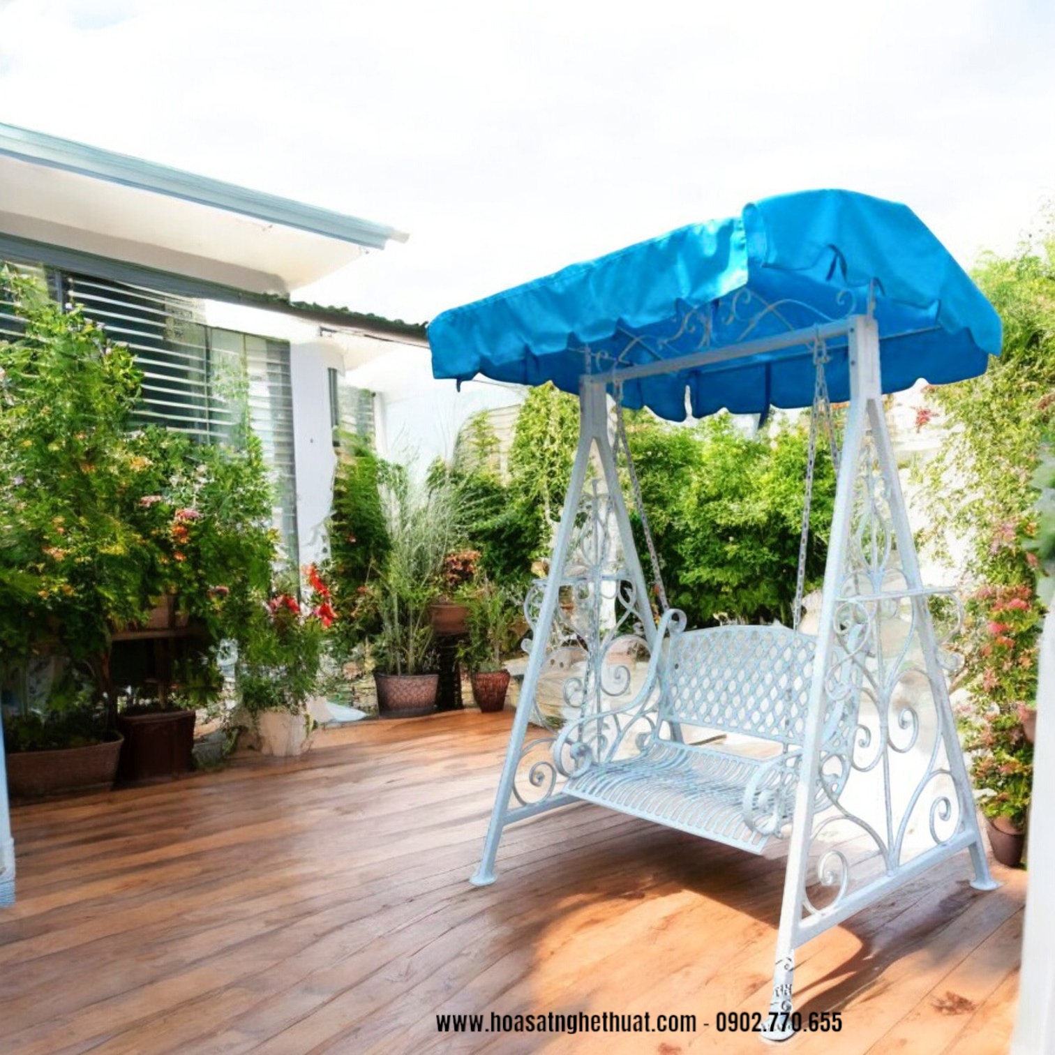 xích đu sắt rèn nghệ thuật KH14-XD015 xích đu sắt rèn nghệ thuật KH14-XD015