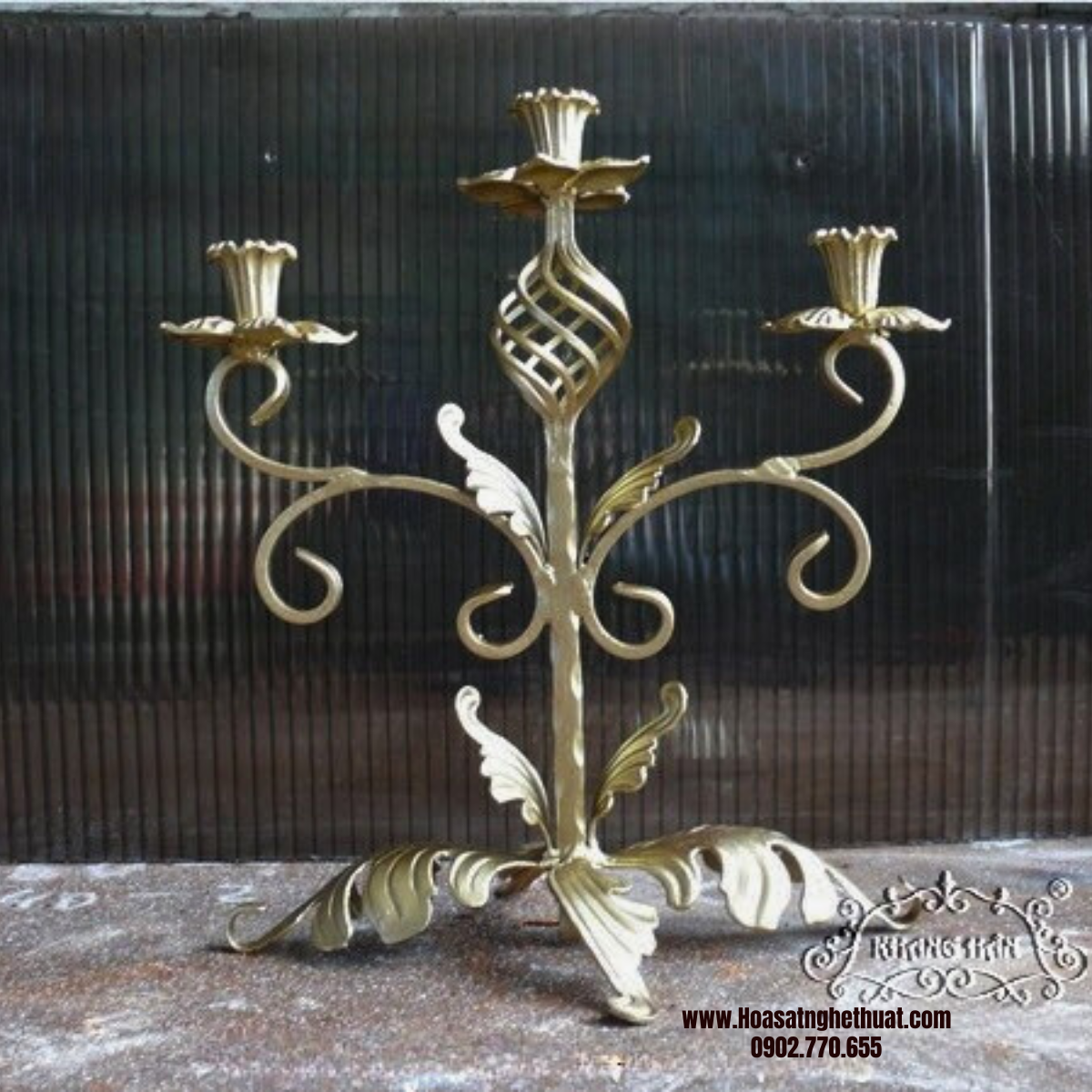 Chân nến sắt mỹ thuật KH15-N001 Chân nến sắt mỹ thuật KH15-N001