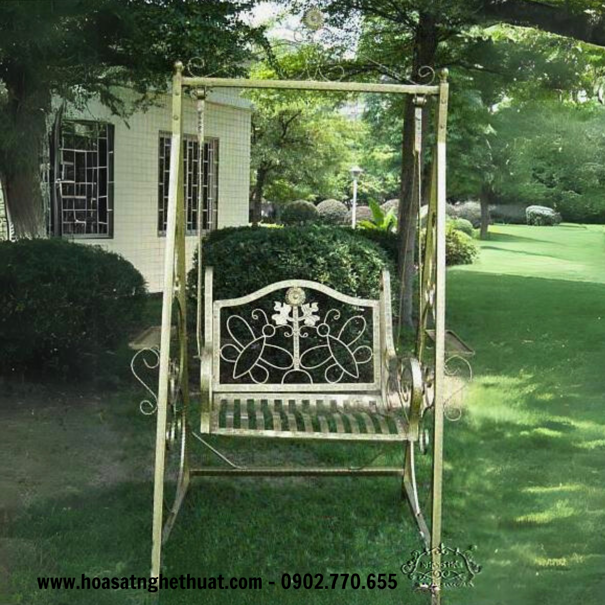 Xích đu sắt mỹ thuật KH16-XD008 Xích đu sắt mỹ thuật KH16-XD008