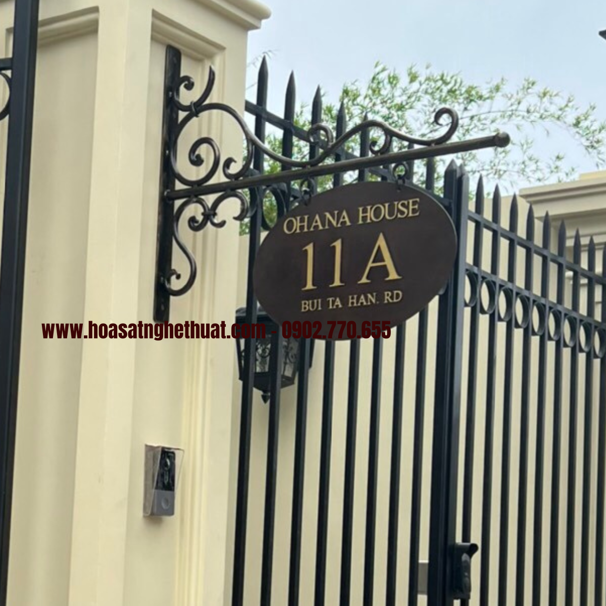 Biệt thự đep và biển số nhà sắt rèn nghệ thuật,  Biệt thự đep và biển số nhà sắt rèn nghệ thuật,