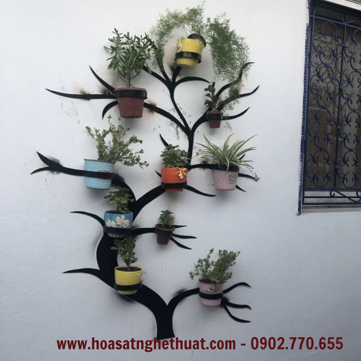 Khung treo hoa sắt nghệ thuật Khung treo hoa sắt nghệ thuật