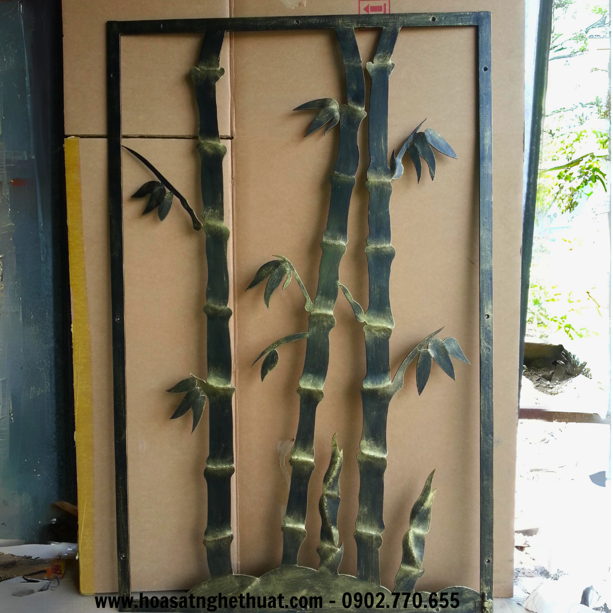 Khung trang trí trúc xinh bằng sắt cắt CNC Khung trang trí trúc xinh bằng sắt cắt CNC