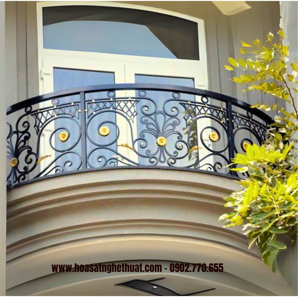 Ban công sắt rèn KH25-BC05 Ban công sắt rèn KH25-BC05