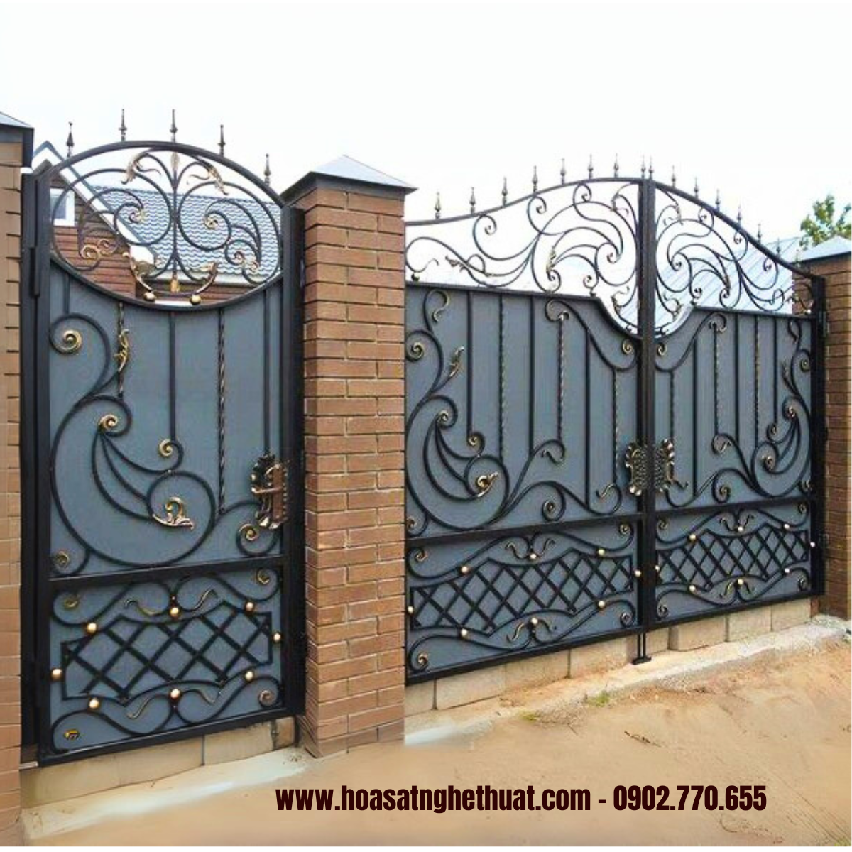 Cổng sắt rèn nghệ thuật giải pháp tối ưu nâng tầm giá trị ngôi nhà Cổng sắt rèn nghệ thuật giải pháp tối ưu nâng tầm giá trị ngôi nhà