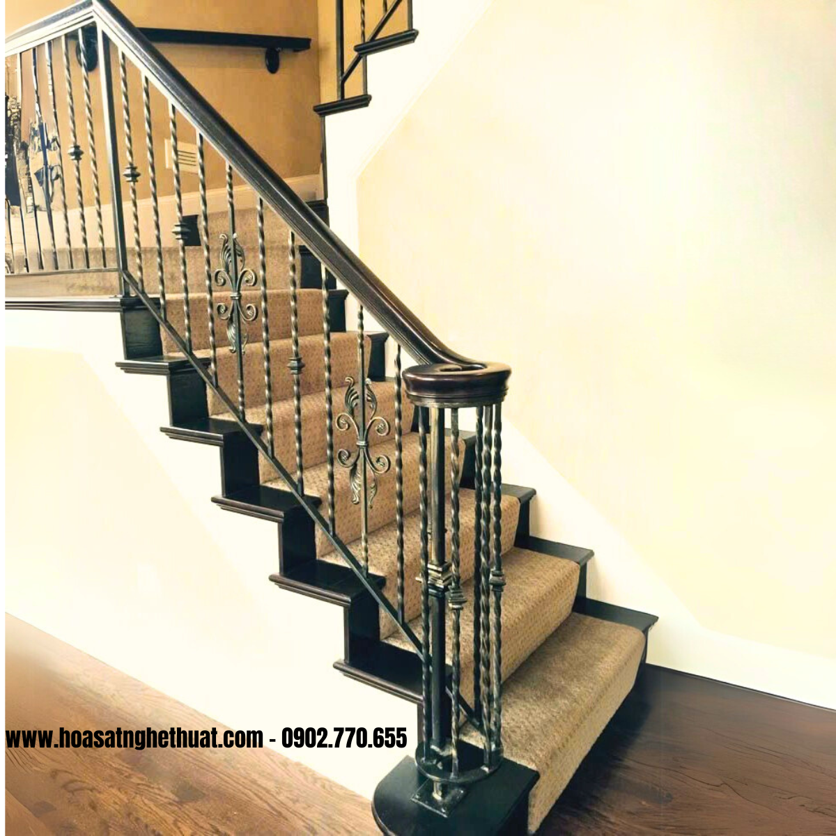 Cầu thang sắt mỹ thuật cho nhà phố KH25-CT04 Cầu thang sắt mỹ thuật cho nhà phố KH25-CT04