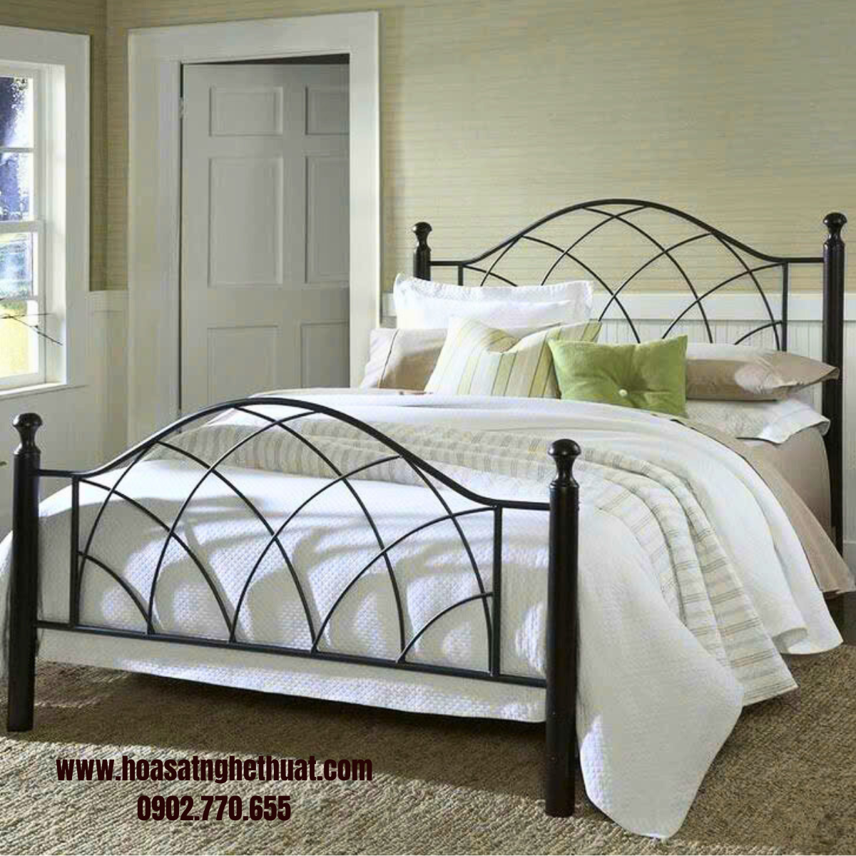 Giường sắt nghệ thuật cho không gian sống kh25-gn05 Giường sắt nghệ thuật cho không gian sống kh25-gn05
