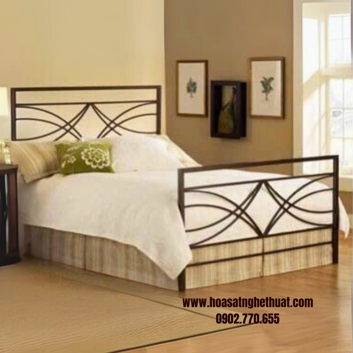 Giường ngủ sắt nghệ thuật hiện đại kh25-gn09 Giường ngủ sắt nghệ thuật hiện đại kh25-gn09