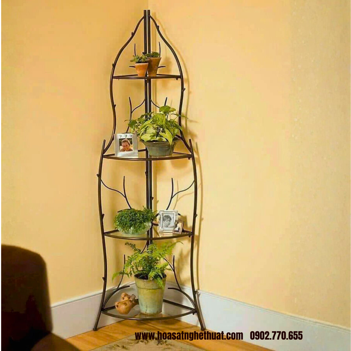 Kệ góc tường sắt mỹ thuật kh25-k04 Kệ góc tường sắt mỹ thuật kh25-k04