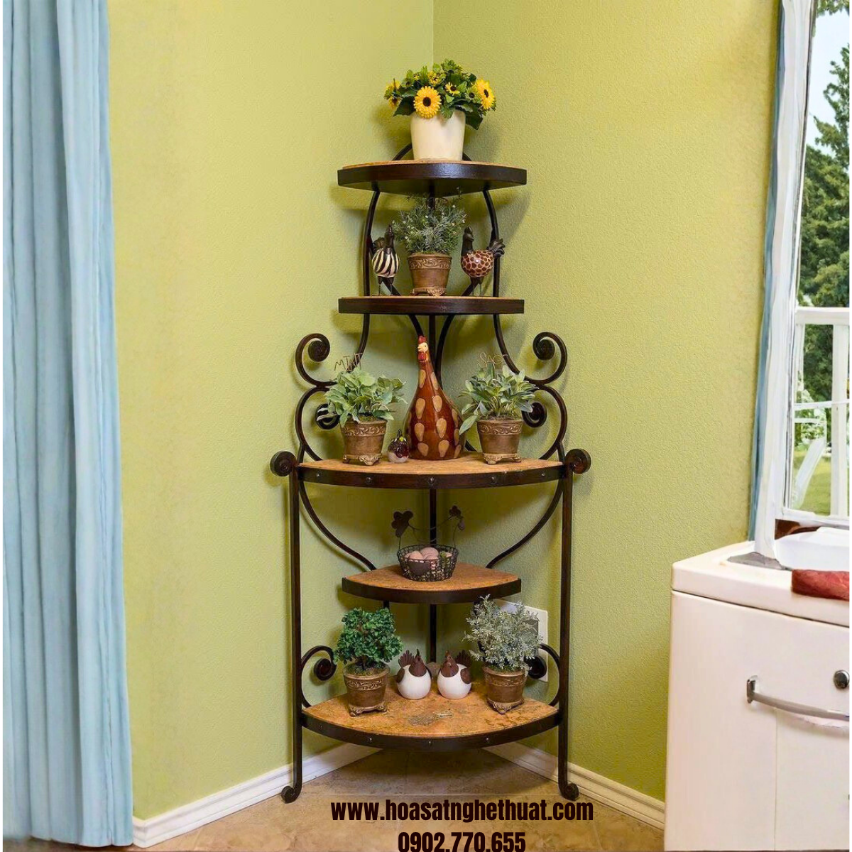 kệ ốp góc sắt rèn nghệ thuật kh25-k06 kệ ốp góc sắt rèn nghệ thuật kh25-k06