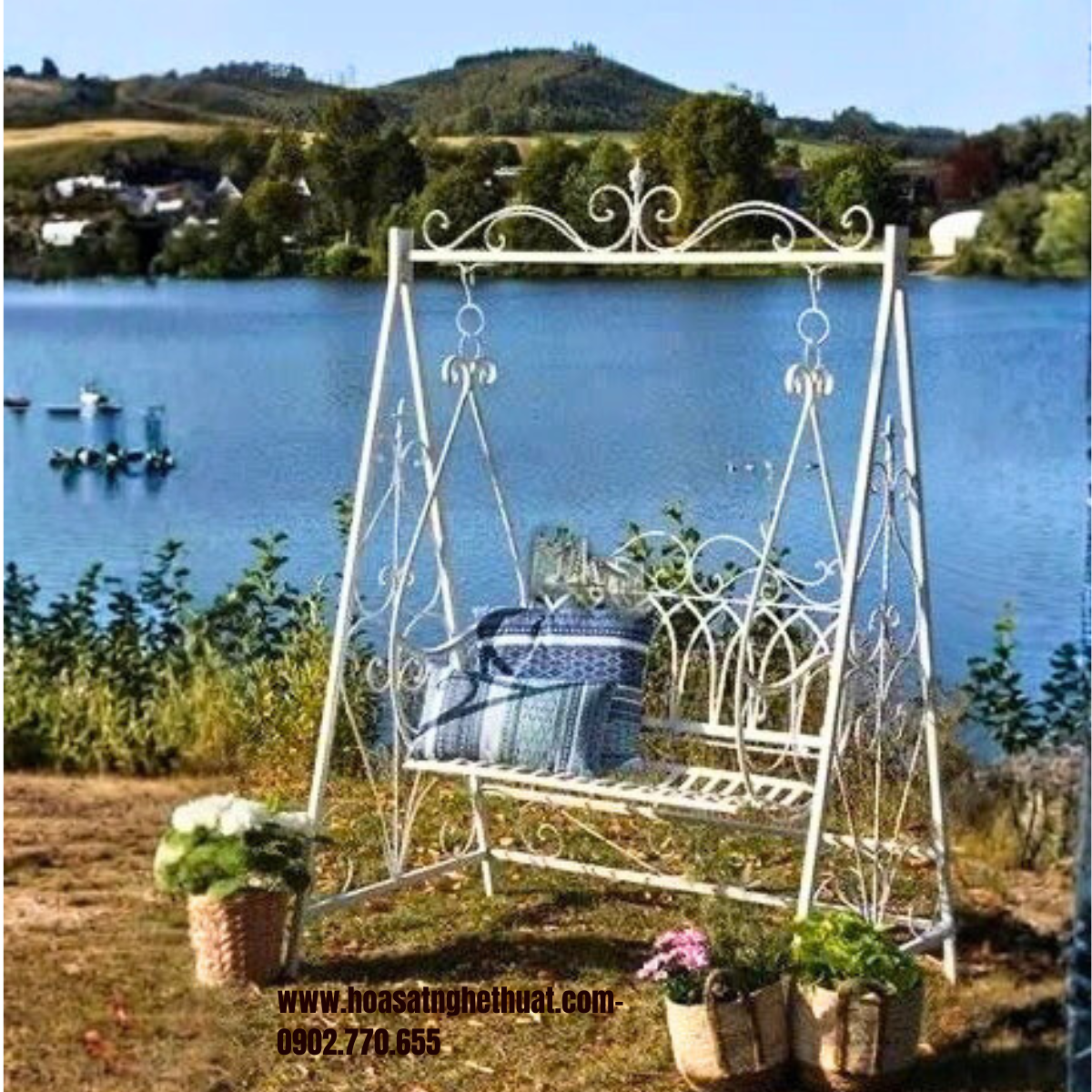 Chiếc xích đu sắt mỹ thuật kh25-xd03 Chiếc xích đu sắt mỹ thuật kh25-xd03