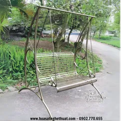 Artistic wrought iron swing suitable for garden