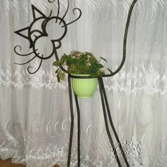 Art iron flower racks funny cat pictures
