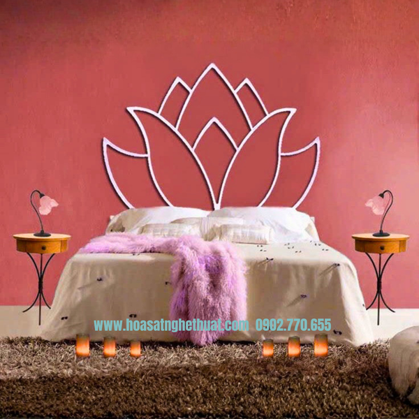 Iron art CNC cutting bed of lotus blossoms