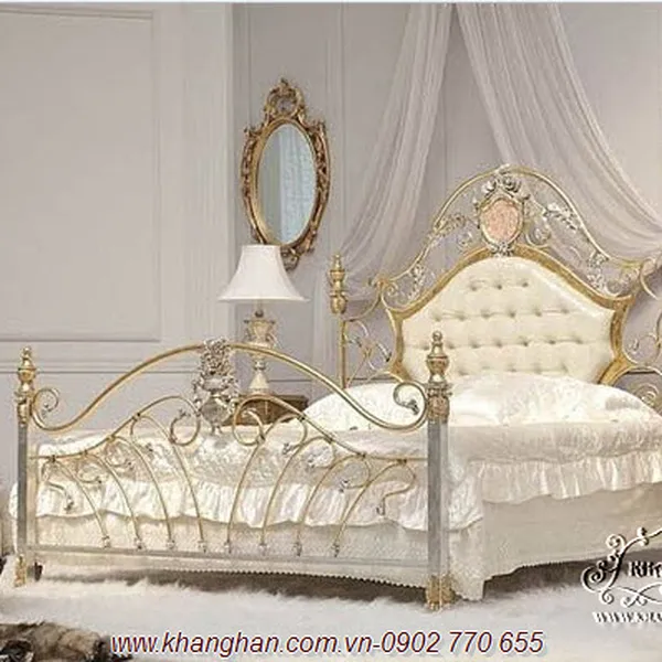Giường sắt rèn nghệ thuật Khang Hân