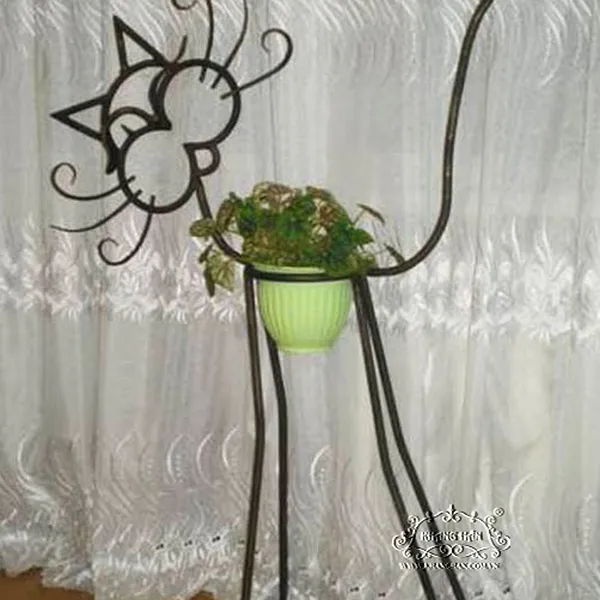 Art iron flower racks funny cat pictures
