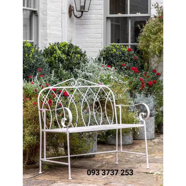 GHẾ BĂNG DÀI NGOÀI TRỜI SẮT UỐN NGHỆ THUẬT