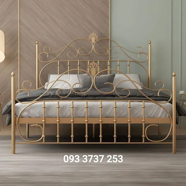 MẪU GIƯỜNG SẮT MÀU ĐỒNG CỔ SANG TRỌNG