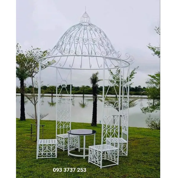 NHÀ CHÒI SÂN VƯỜN BẰNG SẮT RÈN