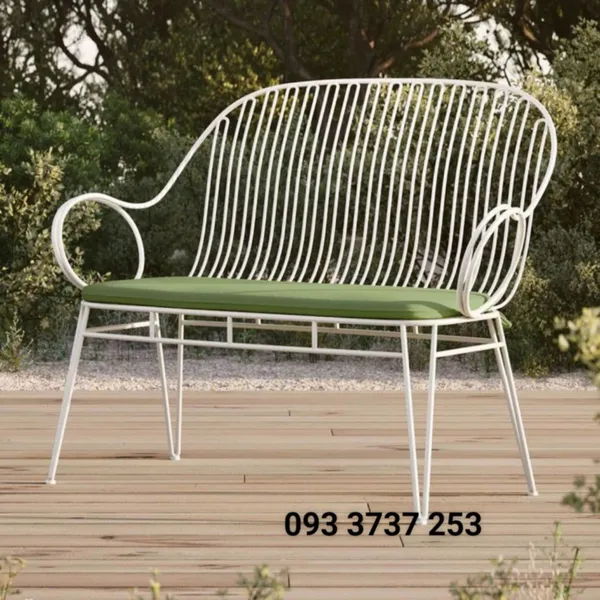 GHẾ DÀI SẮT MÀU TRẮNG KIỂU DÁNG THANH LỊCH