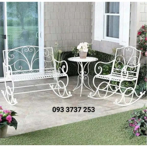 BÀN GHẾ BẬP BÊNH NGOÀI TRỜI BẰNG SẮT UỐN