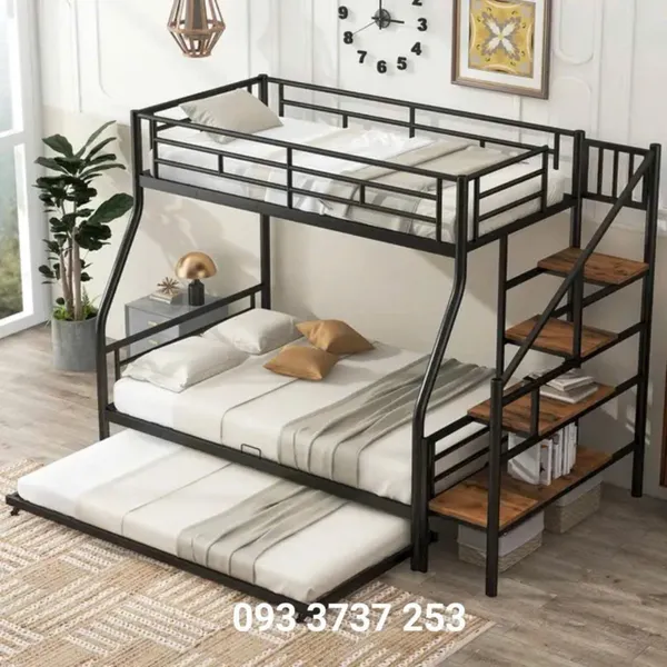 GIƯỜNG 3 TẦNG BẰNG SẮT TIỆN LỢI