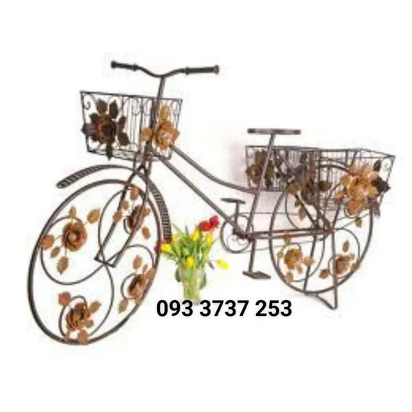 XE ĐẠP SẮT HỌA TIẾT HOA HỒNG SANG TRỌNG