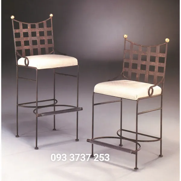 GHẾ BAR SẮT MỸ THUẬT MÀU GIẢ CỔ ĐẸP