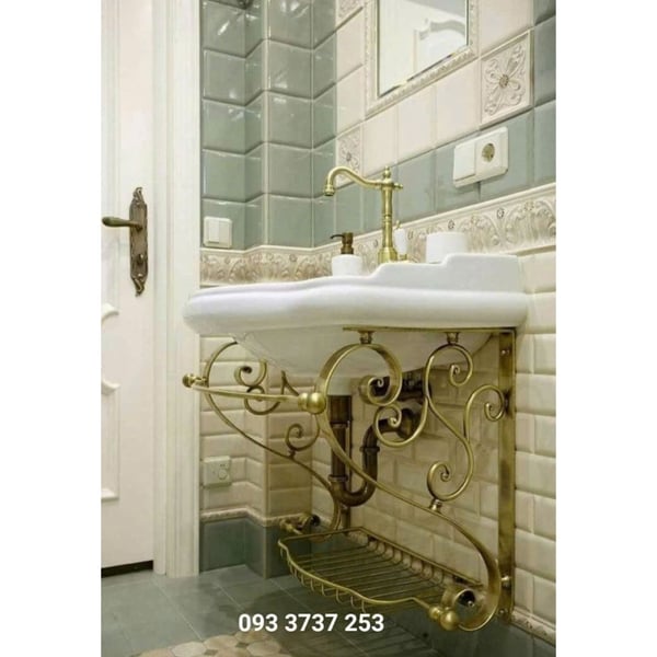 GIÁ ĐỠ LAVABO MÀU ĐỒNG CỔ ĐIỂN