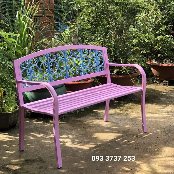 GHẾ BĂNG DÀI SẮT MỸ THUẬT MÀU GIẢ CỔ SANG TRỌNG