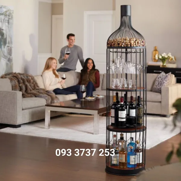 GIÁ ĐỠ RƯỢU HÌNH CHAI RƯỢU PHONG CÁCH PHÁP