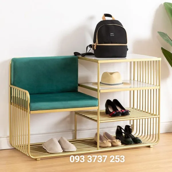 KỆ GIÀY KẾT HỢP VỚI GHẾ NGỒI ĐẸP MẮT