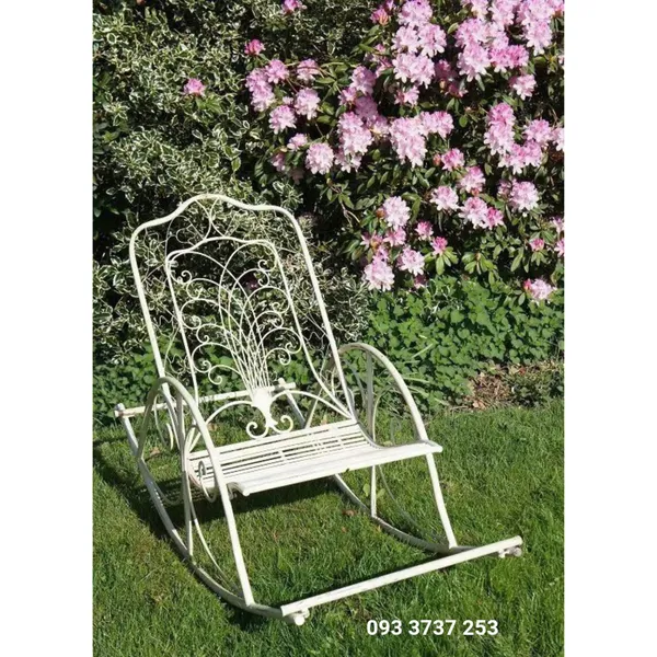 GHẾ BẬP BÊNH SẮT HOA VĂN CỔ ĐIỂN SANG TRỌNG