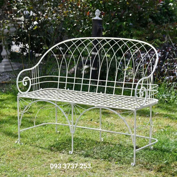 GHẾ DÀI SÂN VƯỜN SẮT RÈN CỔ ĐIỂN PHÁP