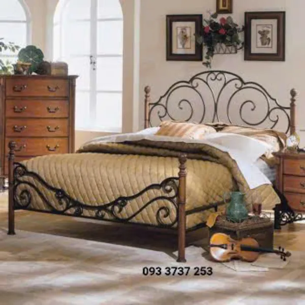 GIƯỜNG SẮT UỐN PHONG CÁCH CHÂU ÂU 