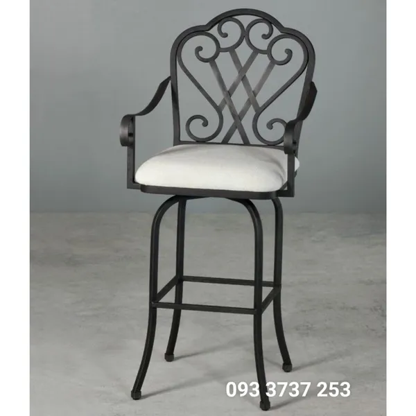 GHẾ BAR SẮT HOA VĂN ĐẸP DUYÊN DÁNG