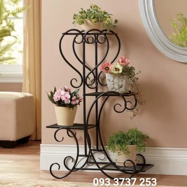 KỆ HOA SẮT RÈN PHONG CÁCH CỔ ĐIỂN