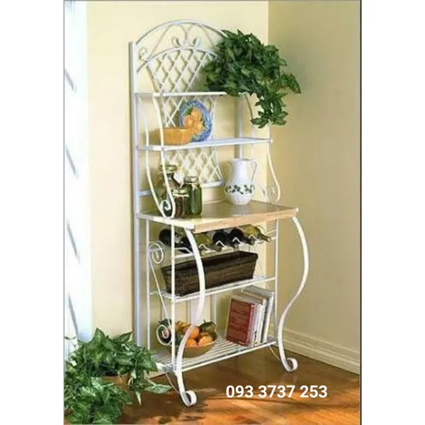 KỆ SẮT RÈN MÀU TRẮNG SANG TRỌNG