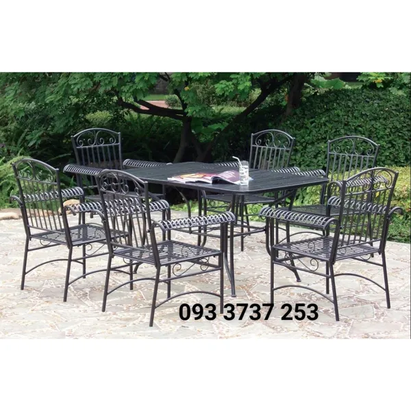 BÀN GHẾ SẮT NGOÀI TRỜI SƠN TĨNH ĐIỆN CAO CẤP