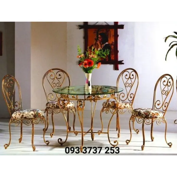 BỘ BÀN GHẾ MÀU ĐỒNG CỔ SANG TRỌNG