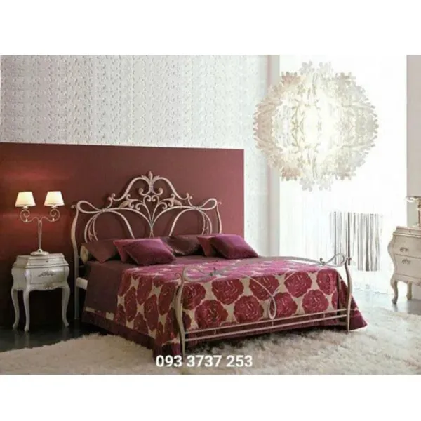 GIƯỜNG SẮT UỐN HOA VĂN CỔ ĐIỂN ĐẸP