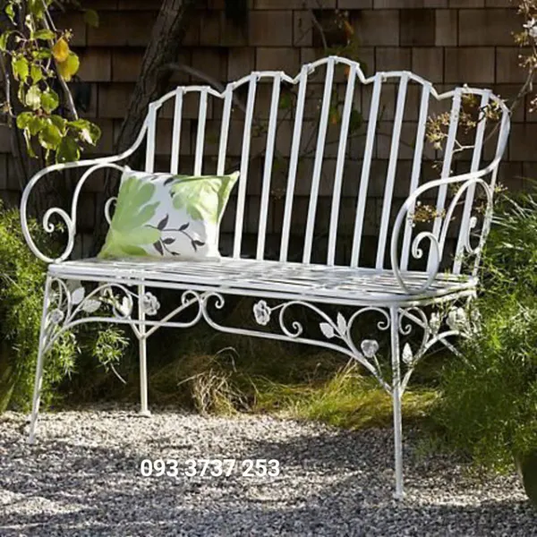 GHẾ DÀI SÂN VƯỜN ĐẸP BẰNG SẮT MỸ THUẬT