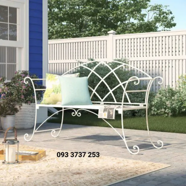 GHẾ DÀI NGOÀI TRỜI BẰNG SẮT KIỂU DÁNG ĐƠN GIẢN