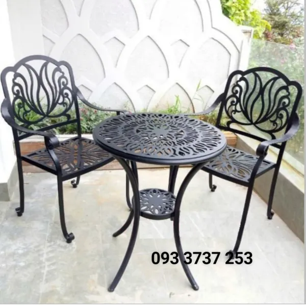BÀN GHẾ CAFE SẮT CNC NGHỆ THUẬT