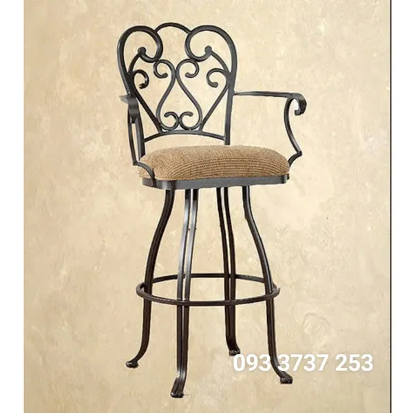 GHẾ BAR SẮT SƠN TĨNH ĐIỆN CAO CẤP