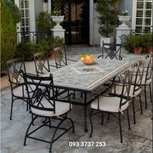 BÀN GHẾ SẮT ĐẸP CHO SÂN VƯỜN NGOÀI TRỜI