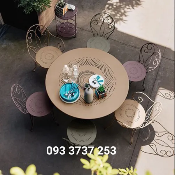 BỘ BÀN ĂN NGOÀI TRỜI SẮT MỸ THUẬT ĐẸP