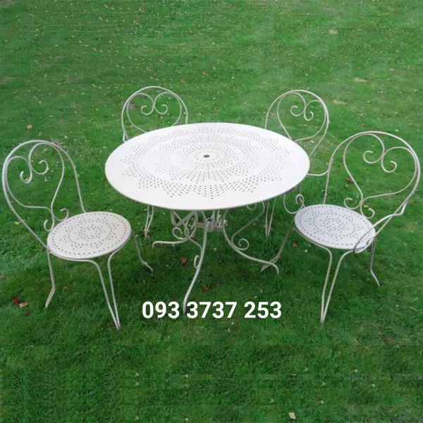 BÀN GHẾ SAN VƯỜN SẮT UỐN NGHỆ THUẬT